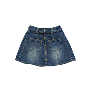 Girls Grinding White Western Style A Line Denim Skirt