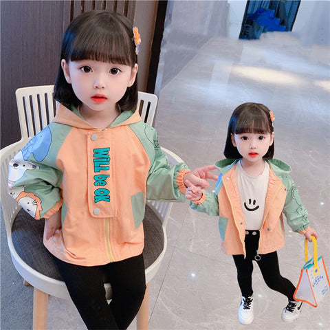 Children's New Korean Style Western-style Female Baby Color Matching Jacket