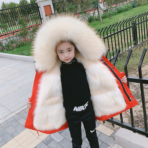 Children's Party Overcomes The Faux Fur Detachable Liner Foreign Style