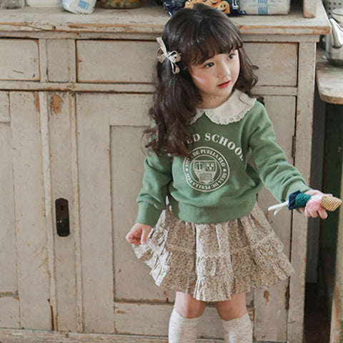 Children Girl Doll Collar Sweet Pullover Sweater