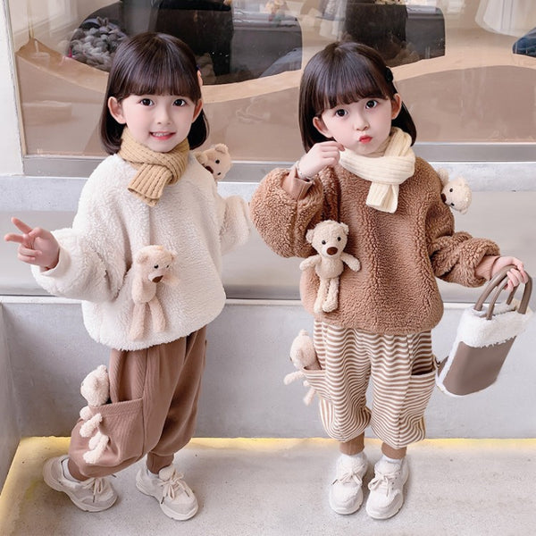 Two-piece Korean-style Warm Sweater For Children And Middle-aged Children