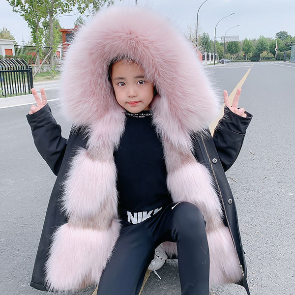 Children's Party Overcomes The Faux Fur Detachable Liner Foreign Style