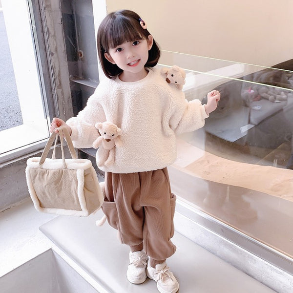 Two-piece Korean-style Warm Sweater For Children And Middle-aged Children