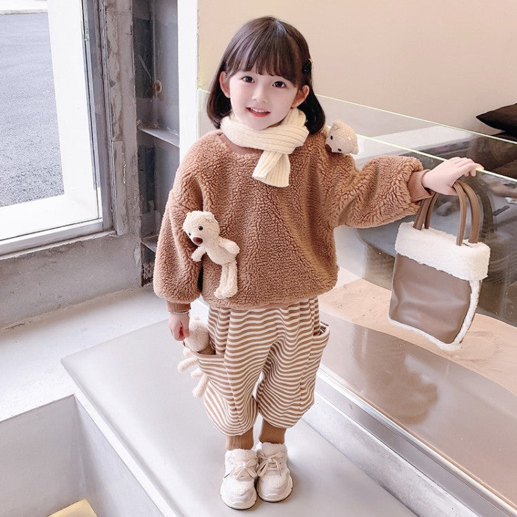 Two-piece Korean-style Warm Sweater For Children And Middle-aged Children