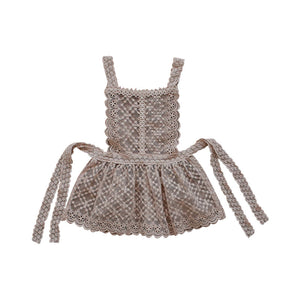 Children Girl Up Strawberry Shank Outside With Lace Camisole