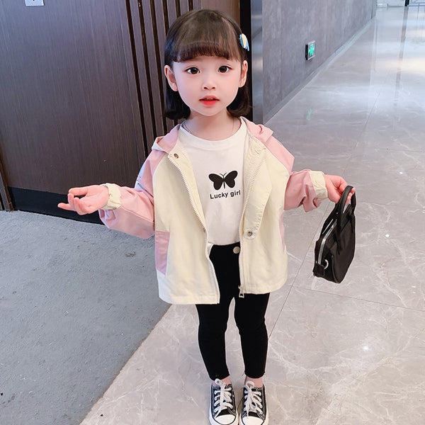 Children's New Korean Style Western-style Female Baby Color Matching Jacket