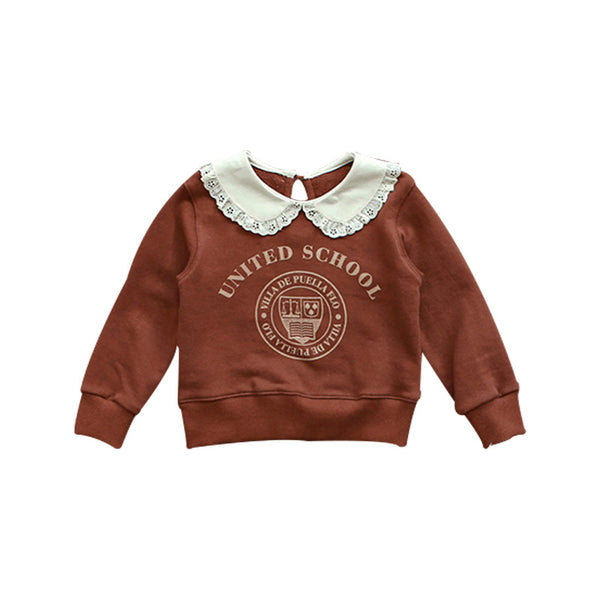 Children Girl Doll Collar Sweet Pullover Sweater