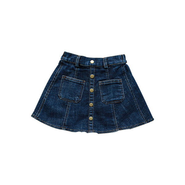 Girls Grinding White Western Style A Line Denim Skirt